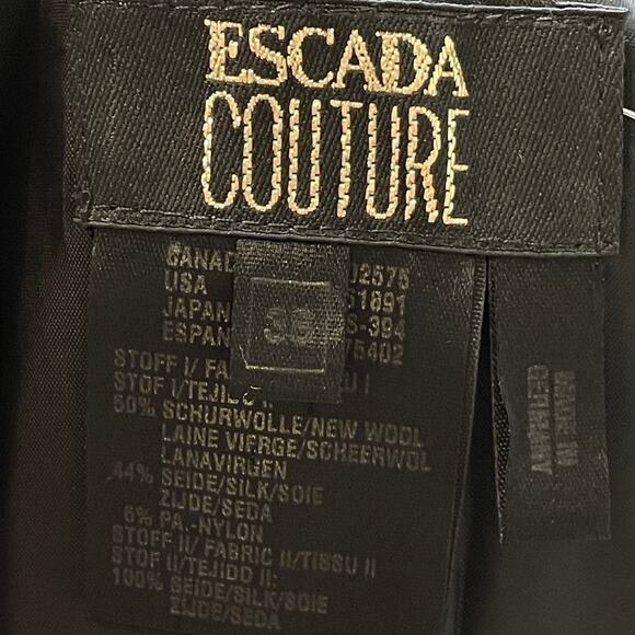 Escada Couture Black Corset Blazer Jacket Size 36 – Gold Button Sculpted Waist - Picture 4 of 13